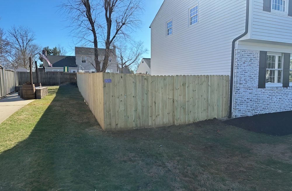 Stockade Wooden Fence Installation in Marlton, NJ