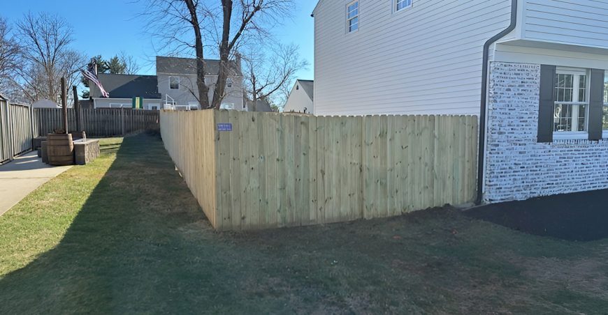 Stockade Wooden Fence Installation in Marlton, NJ